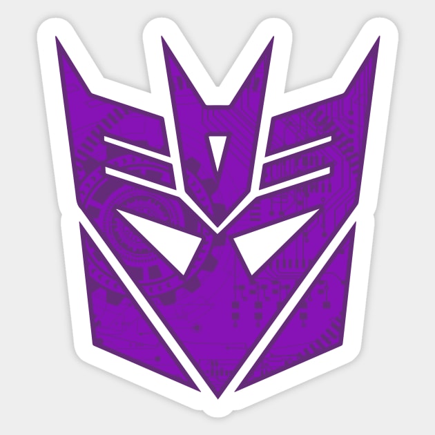 Decepticons Tech Design Sticker by damienmayfield.com